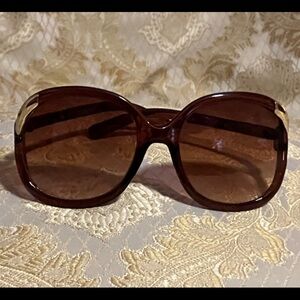 New Kay Unger Oversized Brown Sunglasses